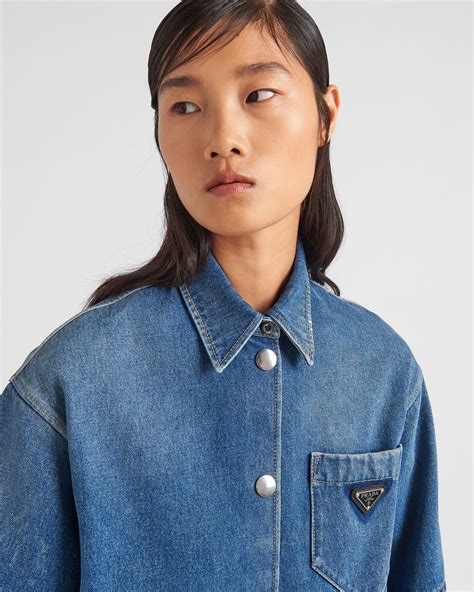 prada shirt girls|prada denim shirt women's.